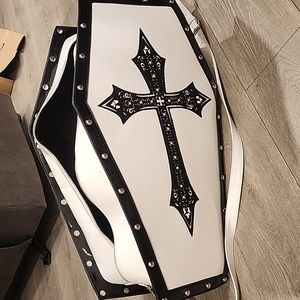 Crossbody gigantic coffin weekender bag